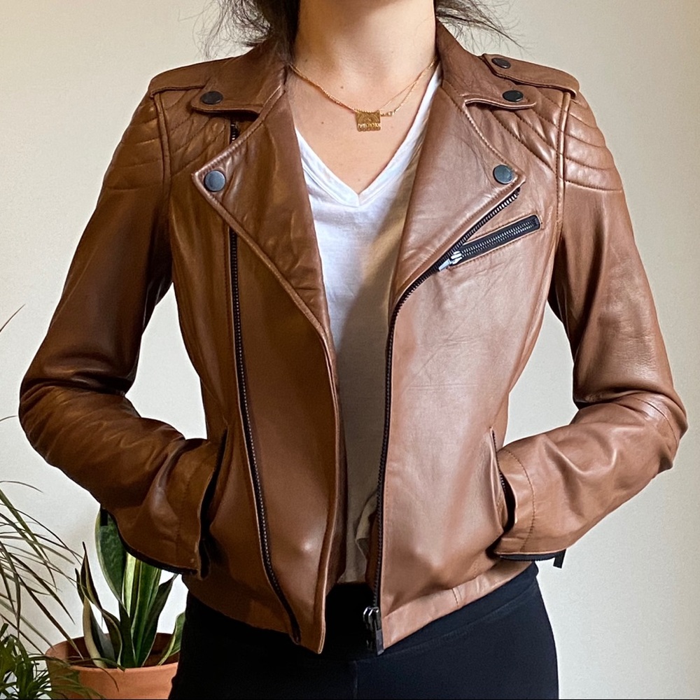 William Rast Brown Leather Jacket - Small